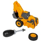 Трансформер-конструктор с отверткой, 2в1 BONDIBOT Bondibon, экскаватор c ковшом-робот, ВОХ 21х10х13,5 см, арт.M1239-4B.