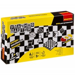 Удачная партия Бондибон BOX 3в1 25см. Нарды,Шашки,Шахматы арт. 9831