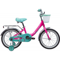 Велосипед NOVATRACK 16", ANCONA, розовый, тормоз нож.передняя корзина,,крылья и багаж. хромир.