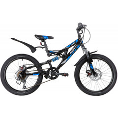 Велосипед NOVATRACK 20" SHARK чёрный, сталь, 6-скор, Microshift/Power, диск.тормоз STG