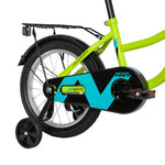 Велосипед NOVATRACK 16" WIND зеленый, полная защита цепи, пер.ручн, зад нож тормоз., крылья, багажни