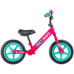 Беговел NOVATRACK 12" JUMP розовый, сталь, цветной пластиковый обод, колеса EVA