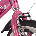 Велосипед NOVATRACK 16" NOVARA алюм., розовый, пер.руч., зад.нож. тормоз, короткие крылья, полная за