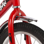 Велосипед NOVATRACK 16" URBAN красный, полная защита цепи, тормоз нож., крылья и багажник хром.