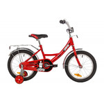 Велосипед NOVATRACK 16" URBAN красный, полная защита цепи, тормоз нож., крылья и багажник хром.