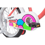 Велосипед NOVATRACK 16", CANDY, коралловый, полная защита цепи, тормоз нож., сумочка на руль, крылья