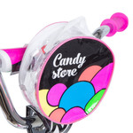 Велосипед NOVATRACK 20", CANDY, белый, полная защита цепи, тормоз нож., сумочка на руль, крылья и ба