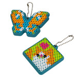 Набор для творчества BONDIBON. Мозаика с формами многоразовая.«Кошка, собака, бабочки», 2 сменные формы-брелока из силикона, 4 схемы сборки, неоновые бусины
