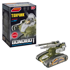 Танчик BONDIBOT Bondibon, автомат.трасформация,на бат.,подсветка, звук, ВОХ 18,6х12,5х12,5см, цвет зелёный.