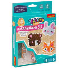 Набор для творчества  BONDIBON.   Аквамозаика 3D ( 3 фигуры. Медведь, заяц, лиса)