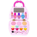 Набор детской декор., косметики Bondibon Eva Moda, BOX 32х35,3х8,5 см; косметичка-сумочка; помада -2шт.(3г) / лак для ногтей -3шт.(16,5мл) / румяна -3шт.(7,5г) /тени для век -4шт.(3,8г) / блеск для губ -4шт.(2,4г) / аппликатор -1шт. / кисть -2шт.,арт.J-10