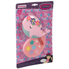 Набор детской декор. косметики Bondibon Eva Moda, CRD 30,5x18x3,5 см; косметичка-кит, тени для век 5 оттенков (3,5г), помада (1,3г), аппликатор 1 шт.,арт. 70634J.