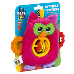 Игр. разв. мяг., погремушка, 16 см., СОВА, Bondibon, CRD 19х15 см., арт. TE8210-16