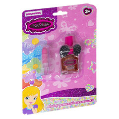 Набор детской декор., косметики Bondibon Eva Moda, CRD 10х1,5х22 см; помада -1шт.(1,5г) / лак для ногтей c глиттером-1шт.(6,5мл),арт.J-315.