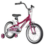 Велосипед NOVATRACK 16" NOVARA алюм., фуксия, пер.руч., зад.нож. тормоз, короткие крылья, полная защ