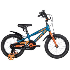 Велосипед NOVATRACK 16" EXTREME алюм., бирюзовый, полная защ.цепи, V-brake, короткие крылья, полная