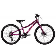 Велосипед NOVATRACK 24" NOVARA алюм.рама 10, фиолетовый, 6-скор, TY300/TS38/TZ500, диск.торм.STG