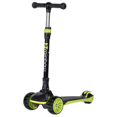 Самокат Novatrack RainBow, колеса 120х80, черный с зеленым