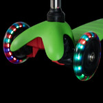 Самокат Novatrack Disco-kids Basic, колеса 120x76мм, зеленый