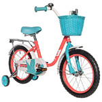 Велосипед NOVATRACK 16" MAPLE, неон розовый, полная защита цепи, тормоз нож.,крыл, багажн, пер.кор