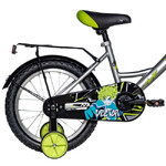 Велосипед NOVATRACK 16" VECTOR серебристый, тормоз нож, крылья, багажник, полная защ.цепи
