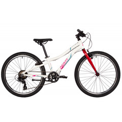 Велосипед NOVATRACK 24" NOVARA алюм.рама 10", белый, 6-скор, TY300/TS38/TZ500, V-brake