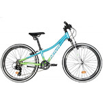 Велосипед NOVATRACK 24" KATRINA, алюм.рама 10" салатовый-голубой, 7 скор, TY300/EF41/TZ500, V-Brake