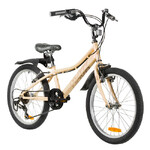 Велосипед NOVATRACK 20" ALICE песочный,  стальная рама, 6 скор., Shimano TY21/Microshift TS38, V- br