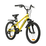 Велосипед NOVATRACK 20" POINTER жёлтый,  стальная рама, 6 скор., Shimano TY21/Microshift TS38, V- br