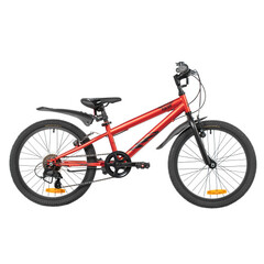 Велосипед NOVATRACK 20" RACER красный,  стальная рама, 6 скор., Microshift MS21/Microshift TS38, V-