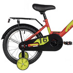 Велосипед FOXX 16" SIMPLE красный, сталь, тормоз нож, крылья, багажник, полная защ.цепи
