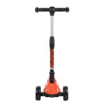 Самокат-кикборд Novatrack RainBow, подростковый, складной, широкие свет.колеса PU 120*90,ватер стикер, оранжевый