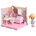 Игровой набор «Мебель» Bondibon, Кукольный уголок (Спальня 13,5х13,5х13,5 см) и  куколка Oly 9,3см,
