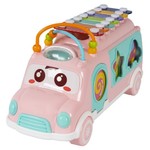 Игрушка-сортер разв.пласт. АВТОБУС, Bondibon, с ксилофоном, розовый, BOX