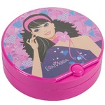 Набор детской декор. косметики Bondibon Eva Moda, BOX 27,5*26*5 см; косметичка-диск, 2х-уровневая, раздвижная: крышка-зеркальце поворот на 360о, тени для век 11 оттенков (8,3г), блеск для губ 11 оттенков (7,6г), 2 аппликатора; арт.10678F2.