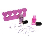 Набор детской декорат. косметики Bondibon Eva Moda, BOX 20,6х19 см, лаки для ногтей (5 цветов; 4,5г), украшения для ногтей, разделитель для пальцев, арт.20501.