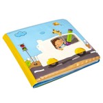 Книга для купания с проявл.картинками, Bondibon, "ТРАНСПОРТ", 14х12,5 см, пищалка, pvc