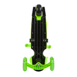 Самокат Novatrack Disco-kids Saddle для детей, трансформер, свет.колеса PU 120*90мм, зеленый